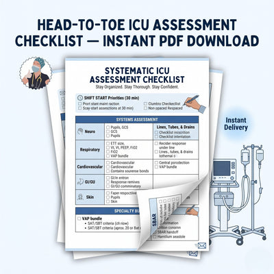 Daily ICU Assessment Checklist — Printable PDF for Nurses