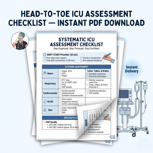 Daily ICU Assessment Checklist — Printable PDF for Nurses