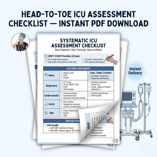 Daily ICU Assessment Checklist — Printable PDF for Nurses