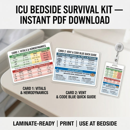 ICU Quick Reference Cards — Printable Nursing PDF