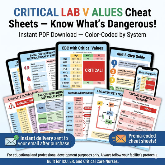 Critical Labs Cheat Sheet for ICU Nurses — PDF Download
